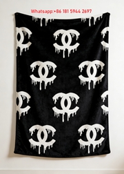 Chanel Dripping CC Logo Flannel Throw Blanket IMG_7058